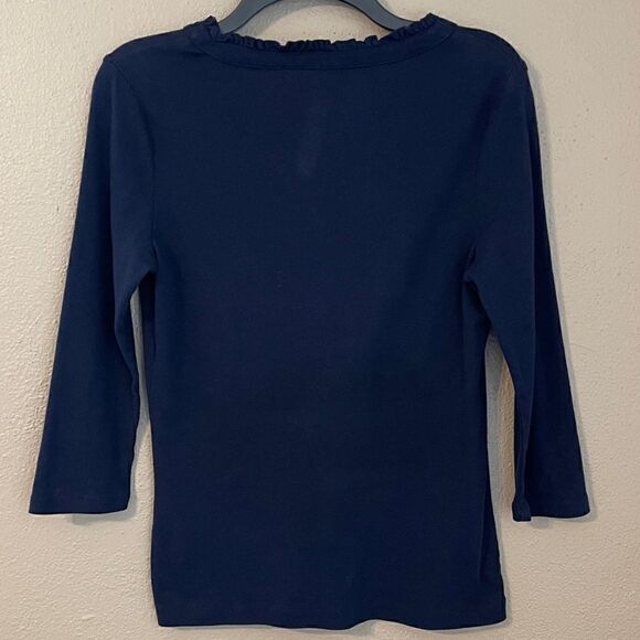 Ralph Lauren Ruffled V Neck Top Size M - Picture 2 of 4